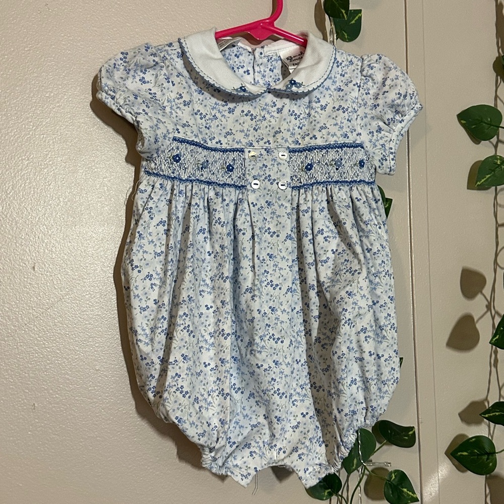 Floral Blue and White Infant Onesie